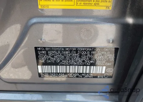 2019 Lexus Ls 500 from USA, damaged, VIN JTHC5LFF9K5007142